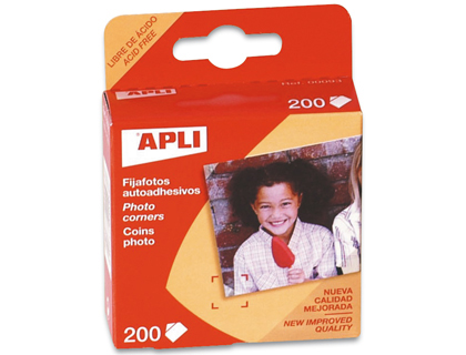 200 fijafotos adhesivos triangulares Apli